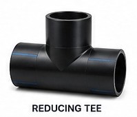 Wetpipe HDPE reducing tee fitting for PE100 pipe size changes at branch connections